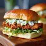 Crispy Chicken Sandwich with Garlic Mayo Recipe
