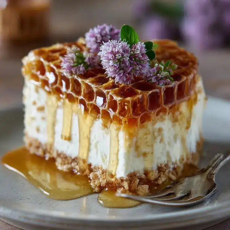 Ultimate Lemon Lavender Cheesecake Topped with Honeycomb Recipe