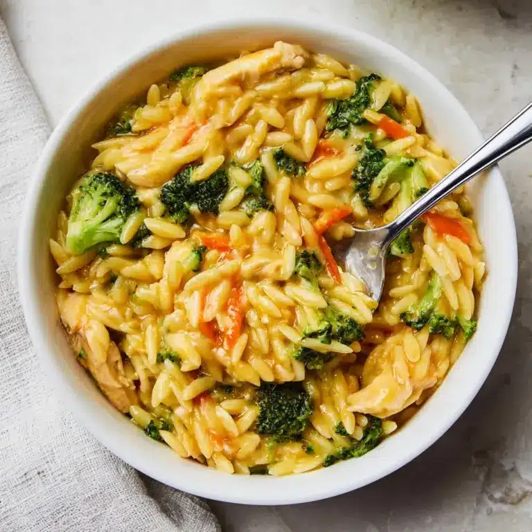 Creamy One-Pot Broccoli Cheddar Orzo Recipe