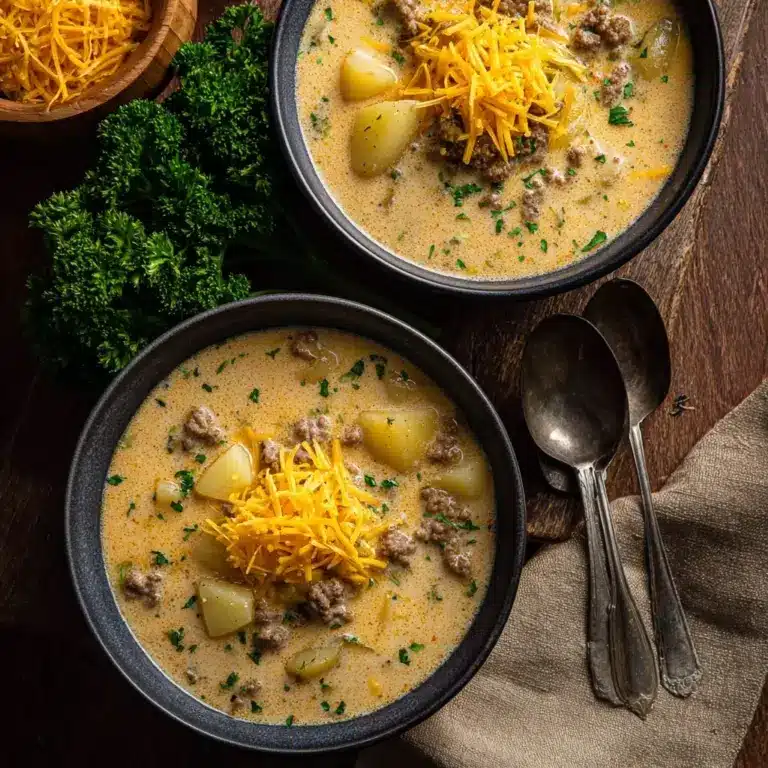 Cheesy Beef and Potato Soup Recipe