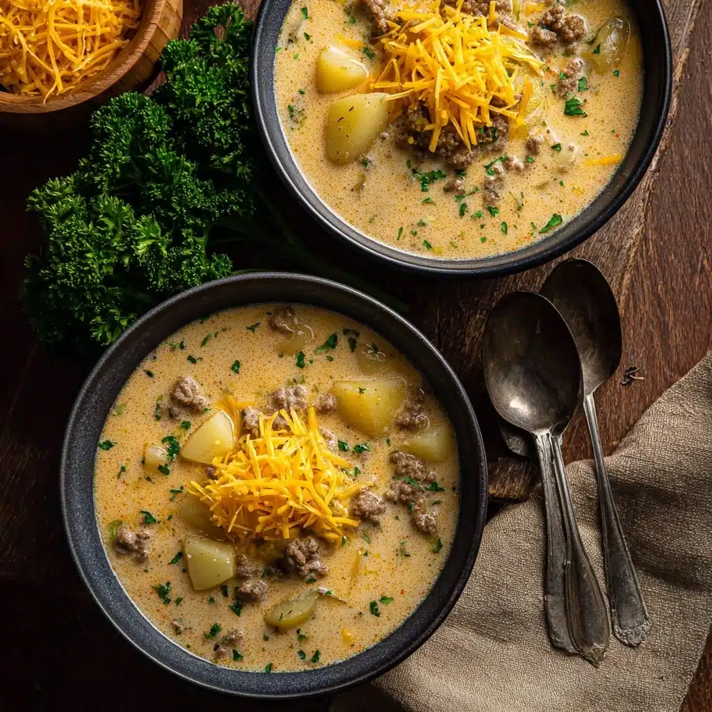 Cheesy Beef and Potato Soup Recipe - Recipe Image