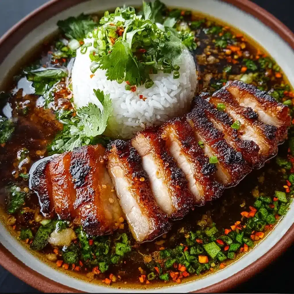 Caramelised Soy Chicken in Garlic Ginger Broth with Rice Recipe - Recipe Image
