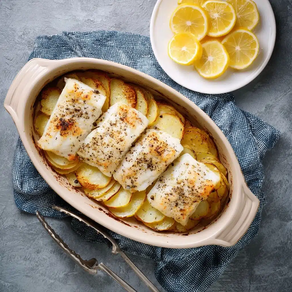 Cod & Potatoes in Rosemary Cream Sauce Recipe - Recipe Image