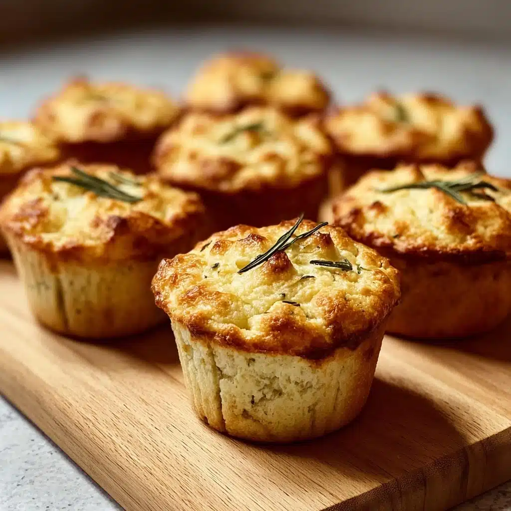 Golden Crust Garlic Rosemary Focaccia Muffins Recipe - Recipe Image