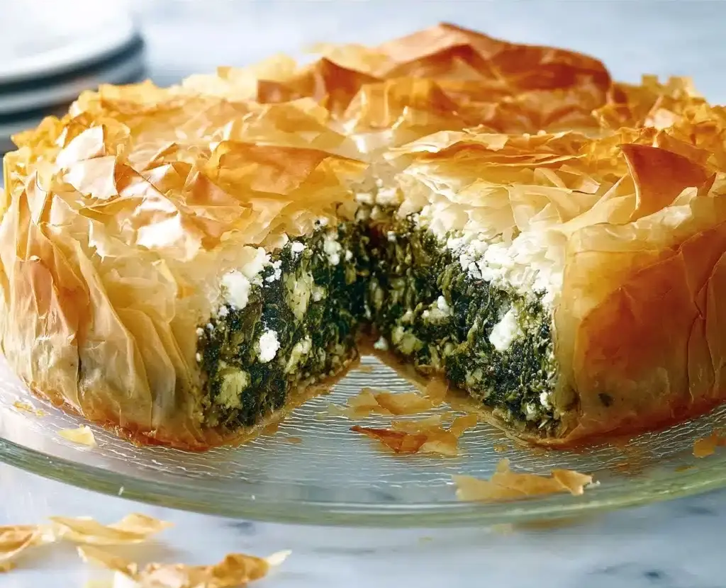 10-Minute Spinach and Feta Stuffed Phyllo Tart Recipe