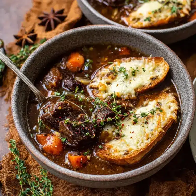 French Onion Beef Short Rib Soup Recipe