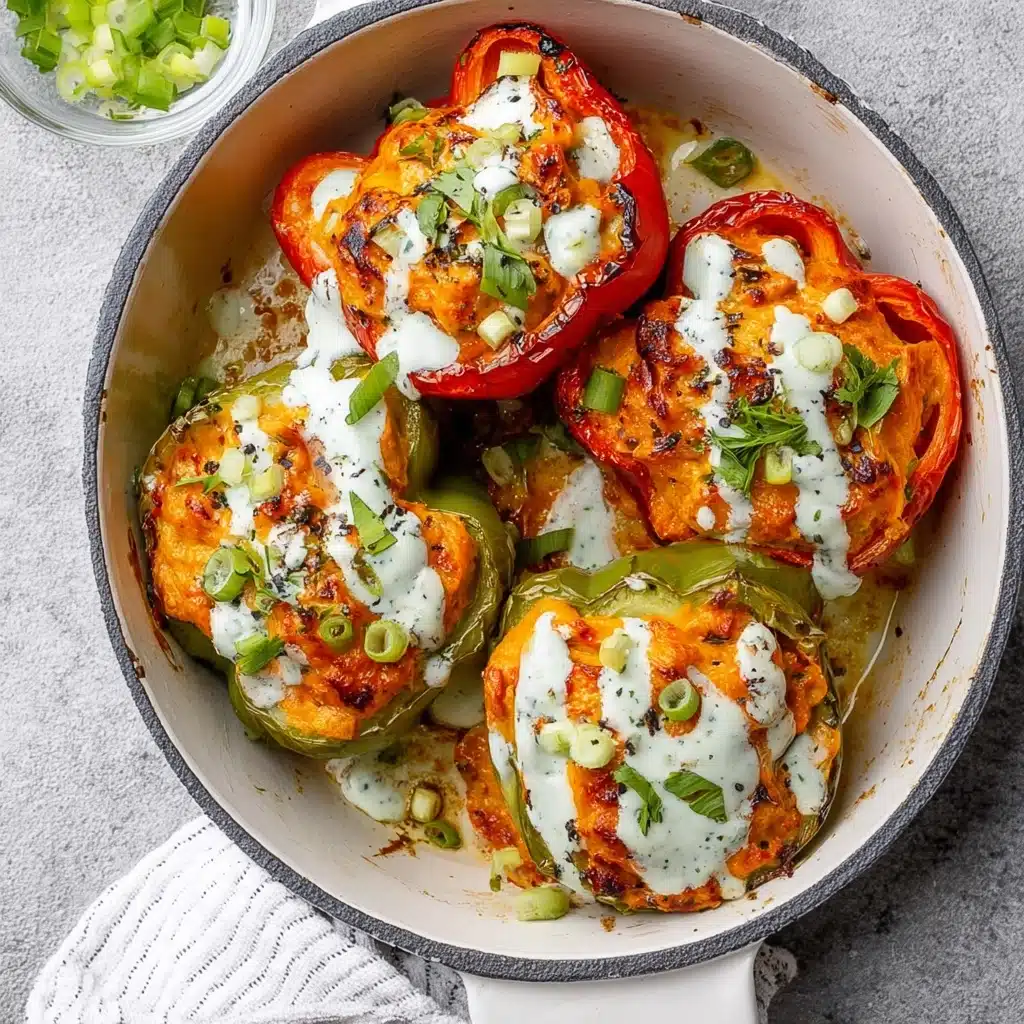 Buffalo Chicken Stuffed Peppers - Dairy Free & Low Carb Recipe - Recipe Image