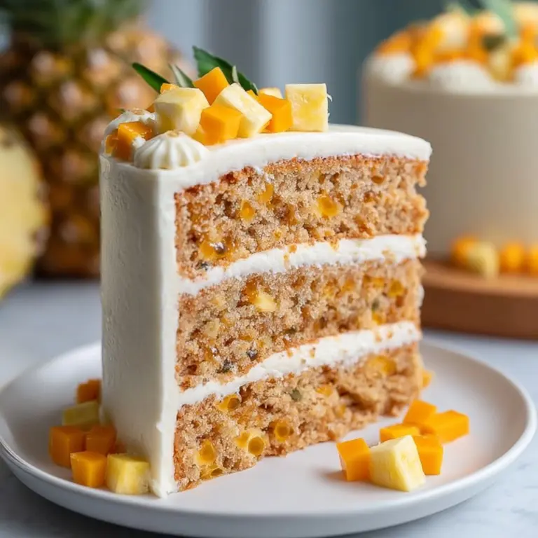 Pineapple Carrot Cream Cake : Moist & Tropical Recipe