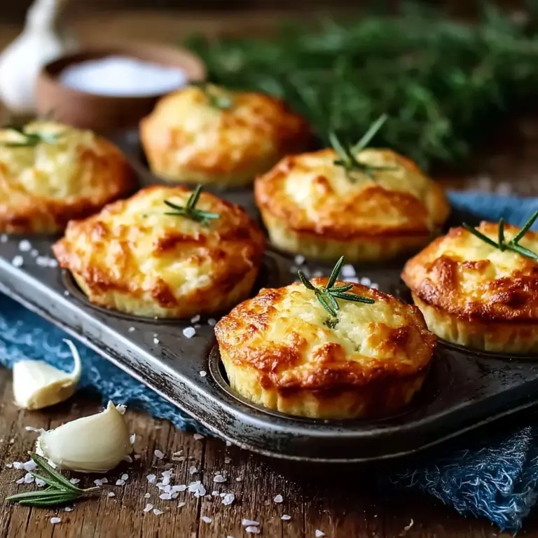 Golden Crust Garlic Rosemary Focaccia Muffins Recipe