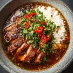 Caramelised Soy Chicken in Garlic Ginger Broth with Rice Recipe