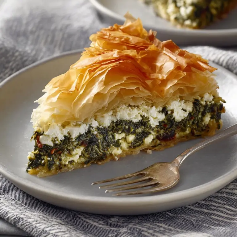 10-Minute Spinach and Feta Stuffed Phyllo Tart Recipe