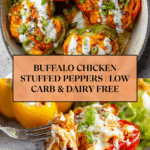 Buffalo Chicken Stuffed Peppers - Dairy Free & Low Carb Recipe