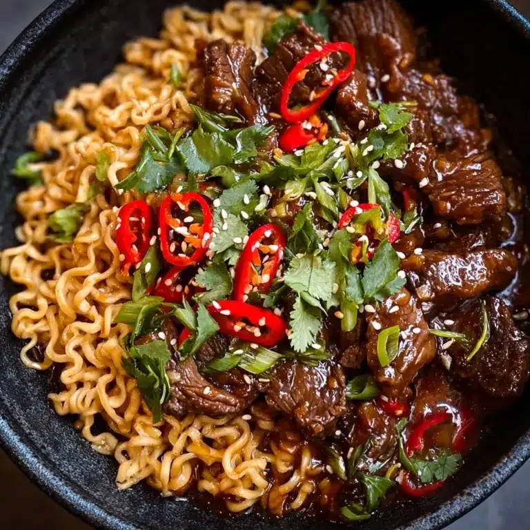 Slow-cooker Sticky Chilli Beef Noodles Recipe