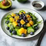Mango Cucumber Salad with Blueberries and Avocado Recipe