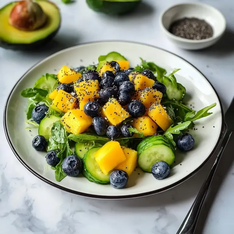 Mango Cucumber Salad with Blueberries and Avocado Recipe