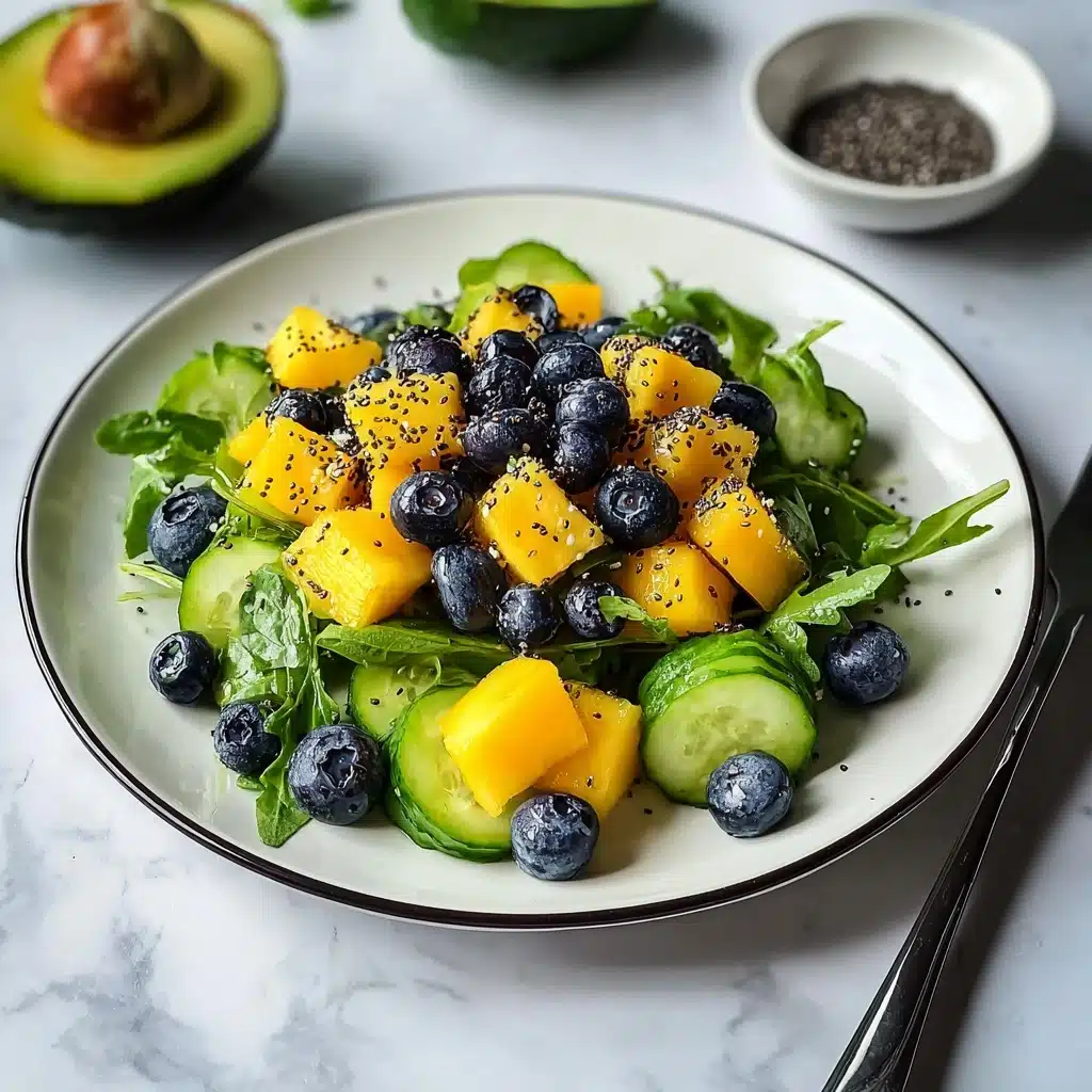 Mango Cucumber Salad with Blueberries and Avocado Recipe - Recipe Image