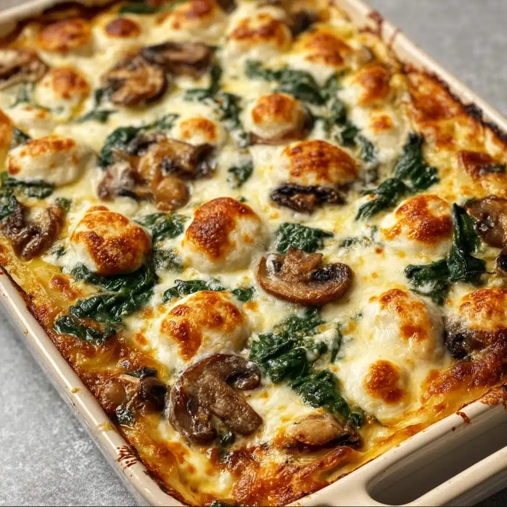 Chicken Spinach and Mushroom Low-Carb Casserole Recipe - Recipe Image