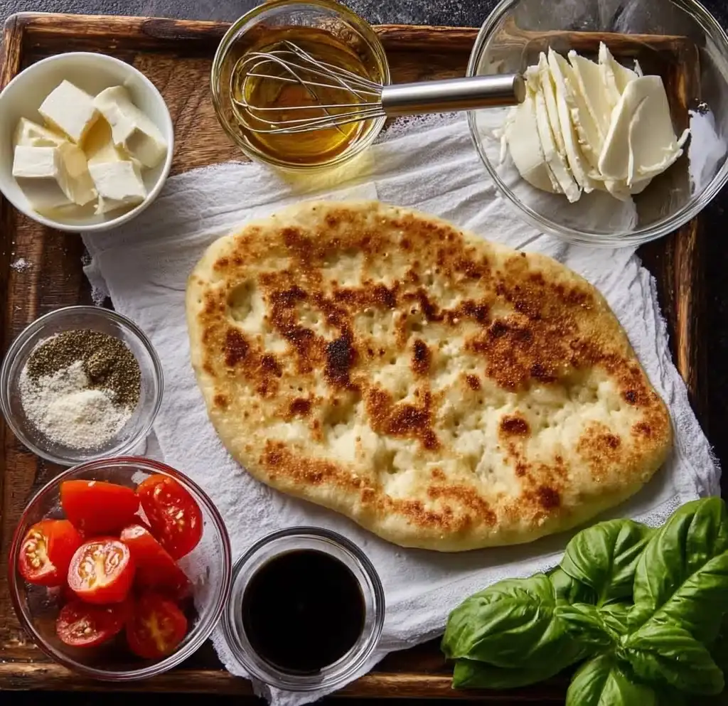 15-Minute Easy Margherita Flatbread Pizza Recipe