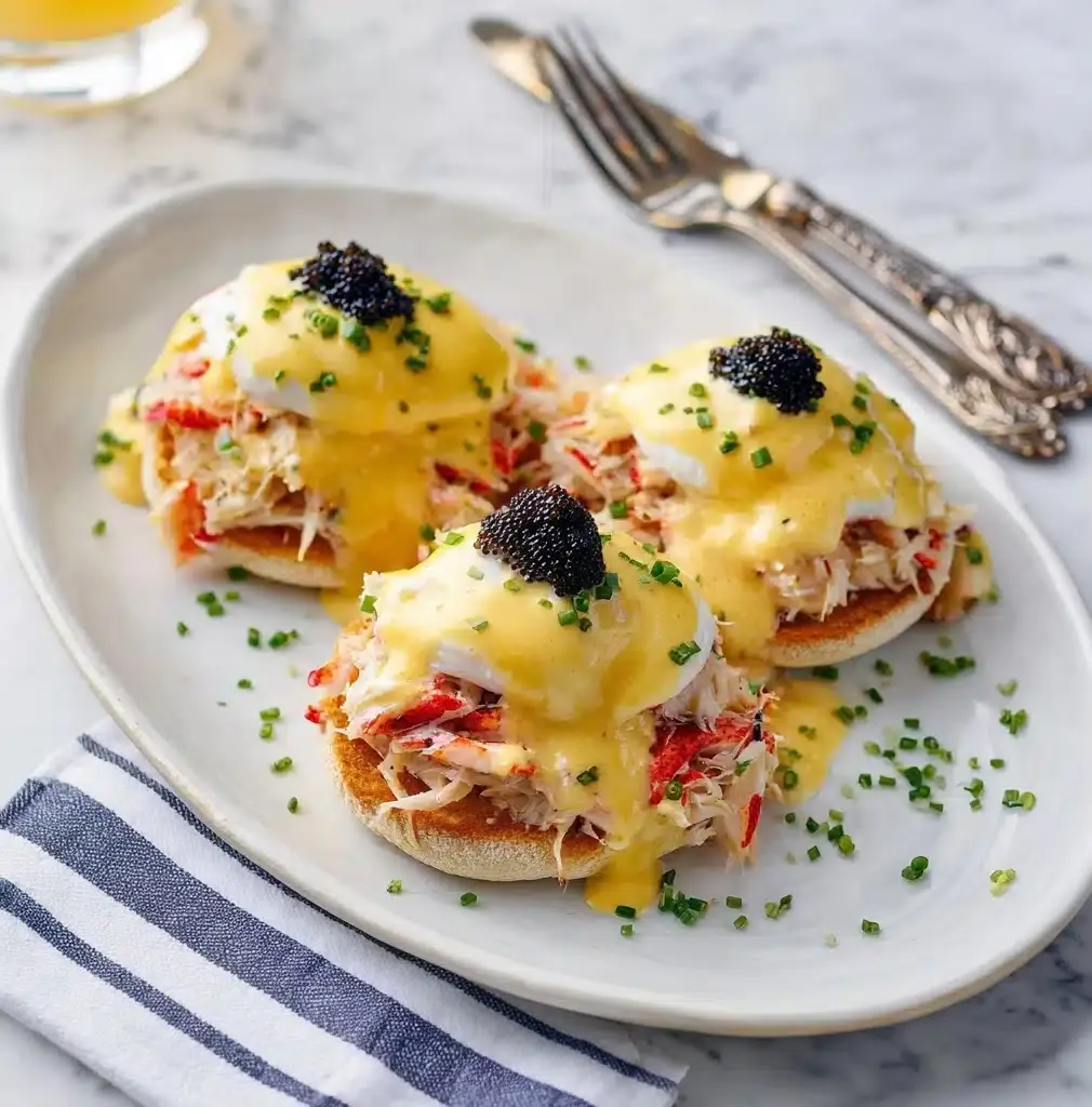 Crab Eggs Benedict with Caviar Recipe