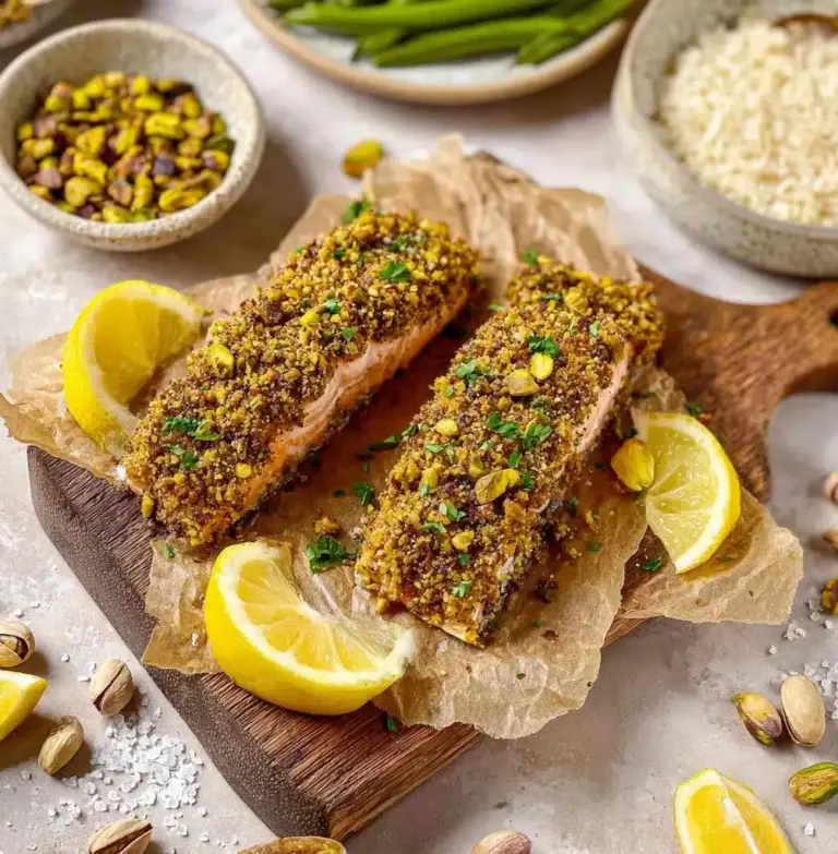 Rich, Buttery Pistachio Crusted Salmon Recipe