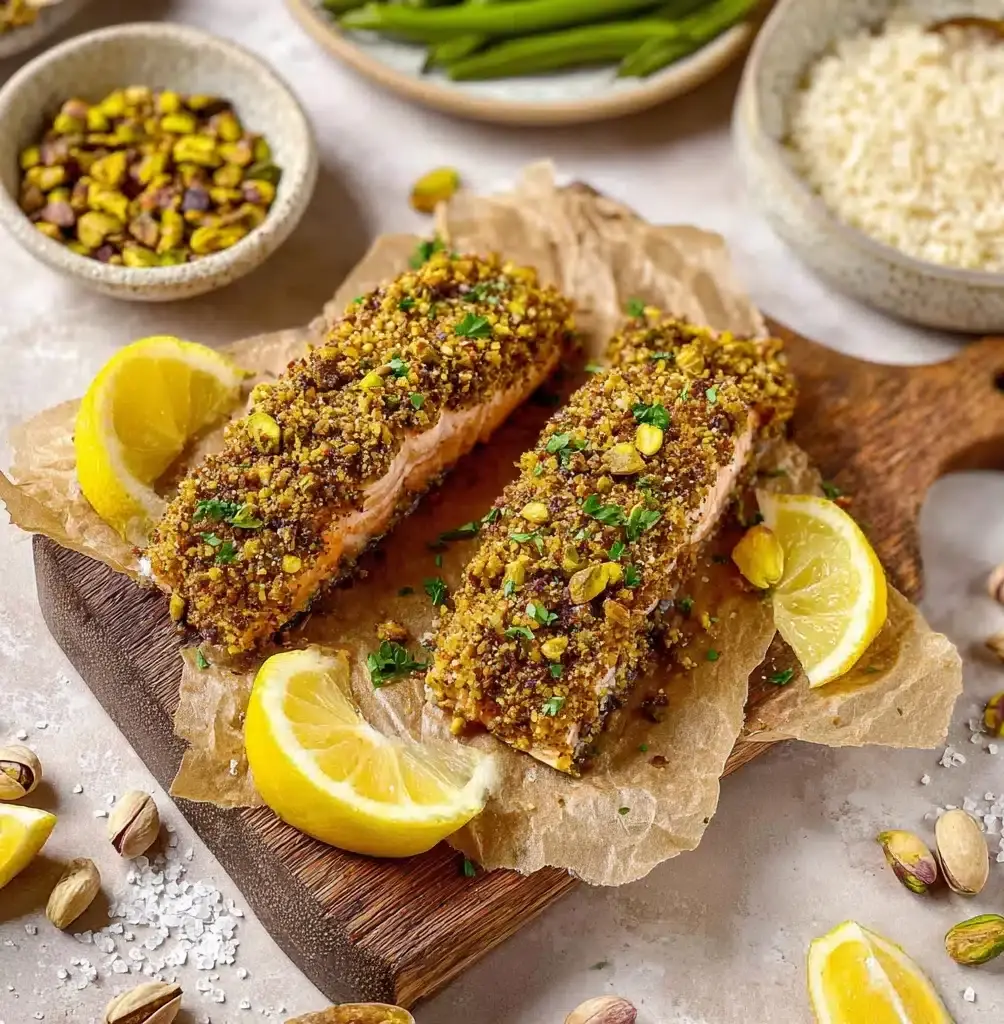 Rich, Buttery Pistachio Crusted Salmon Recipe