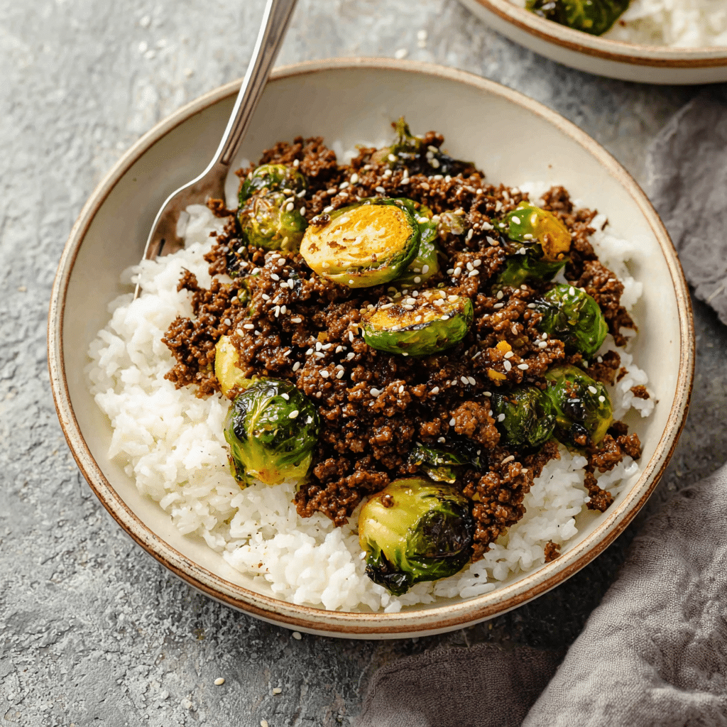 Ground Beef and Brussels Sprouts Recipe - Recipe Image