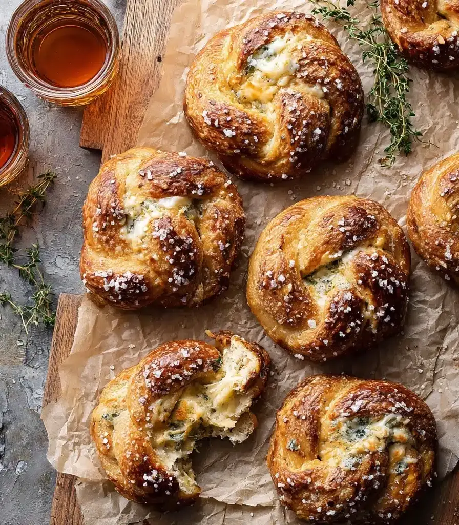Artichoke Dip Stuffed Pretzels Recipe