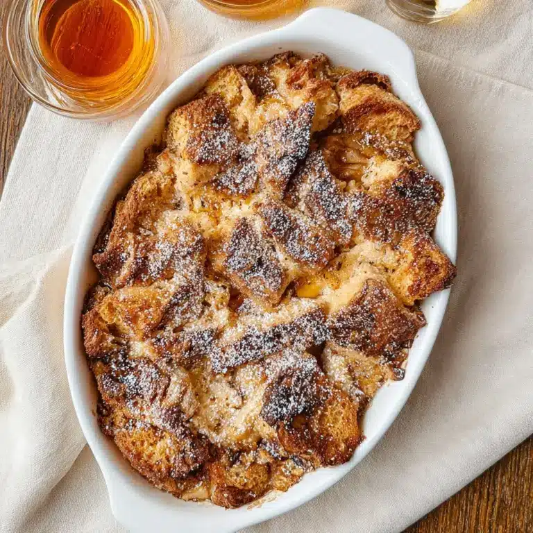 Caramel croissant pudding with rum Recipe