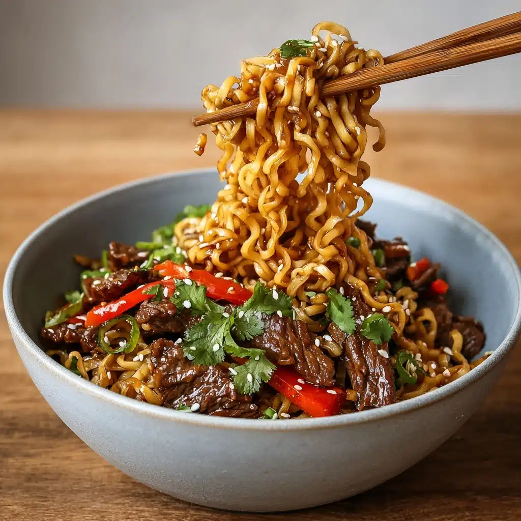 Slow-cooker Sticky Chilli Beef Noodles Recipe - Recipe Image