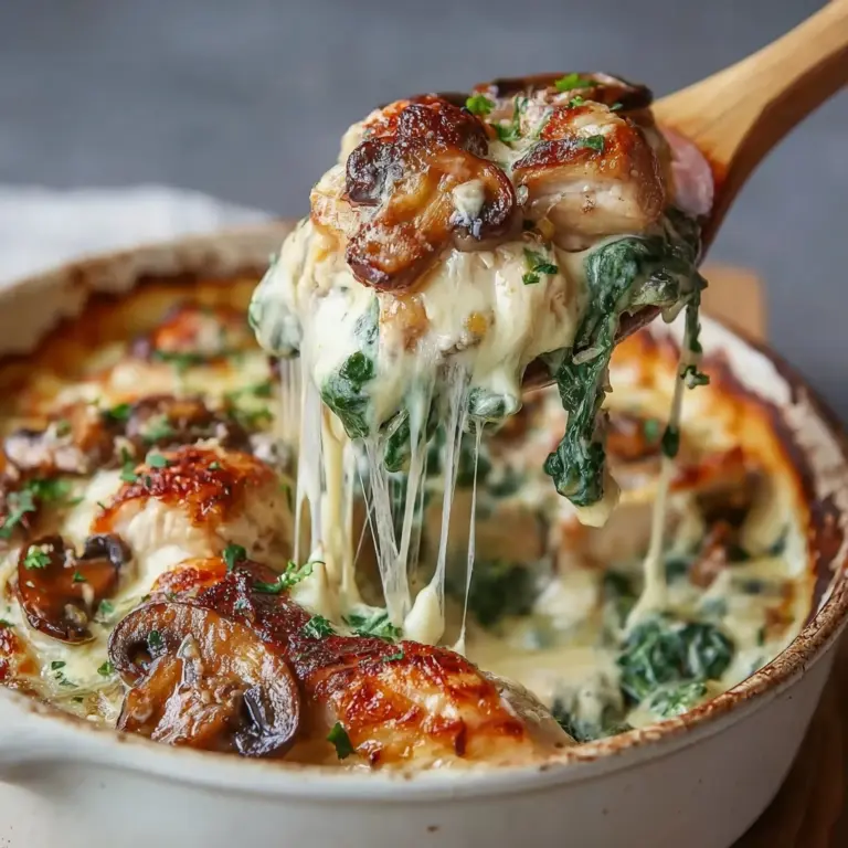 Chicken Spinach and Mushroom Low-Carb Casserole Recipe