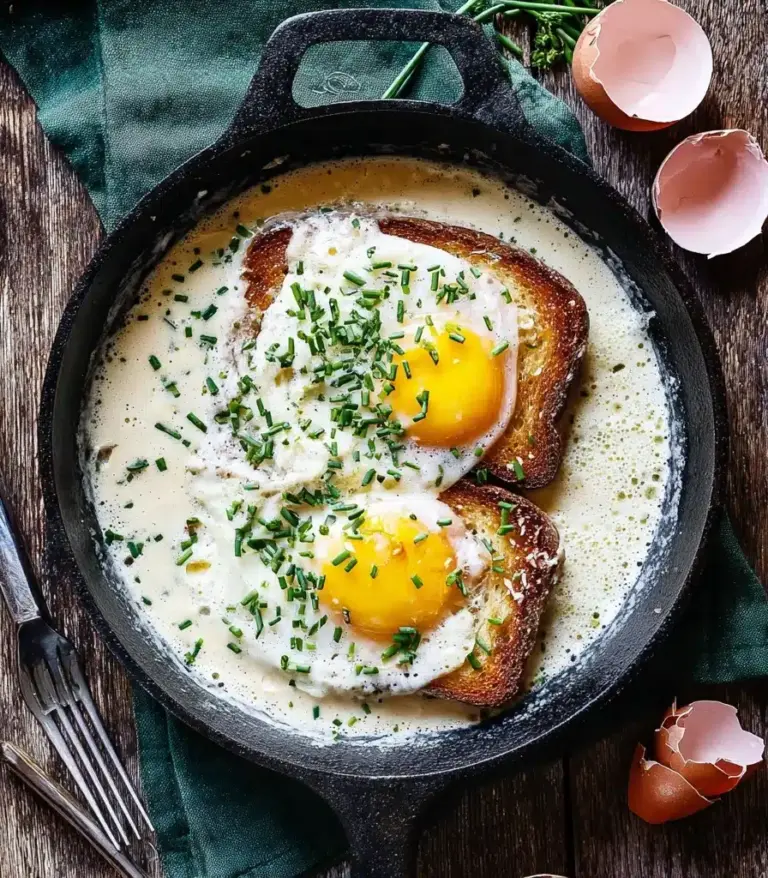 French Baked Eggs on Toast Recipe