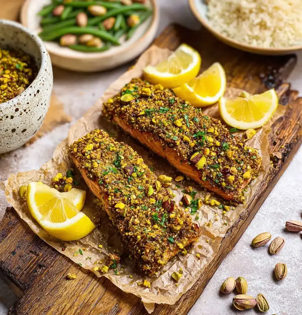 Rich, Buttery Pistachio Crusted Salmon Recipe