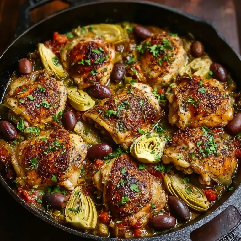Mediterranean Lemon Chicken with Artichokes & Olives Recipe