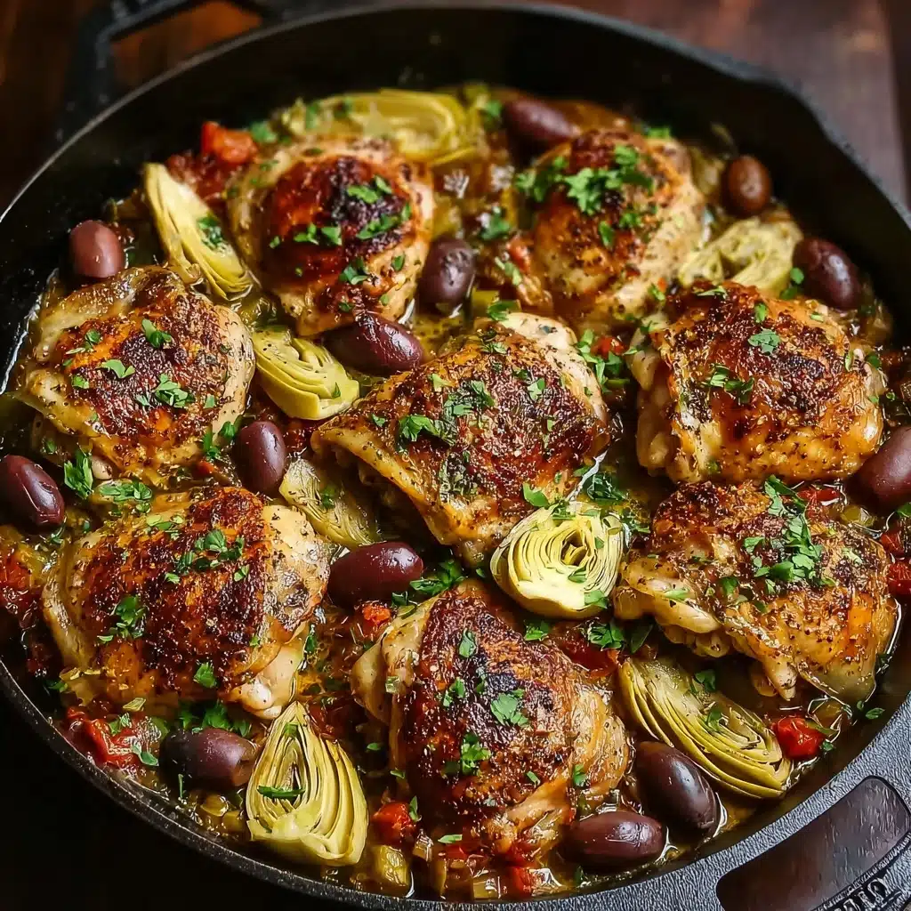 Mediterranean Lemon Chicken with Artichokes & Olives Recipe - Recipe Image
