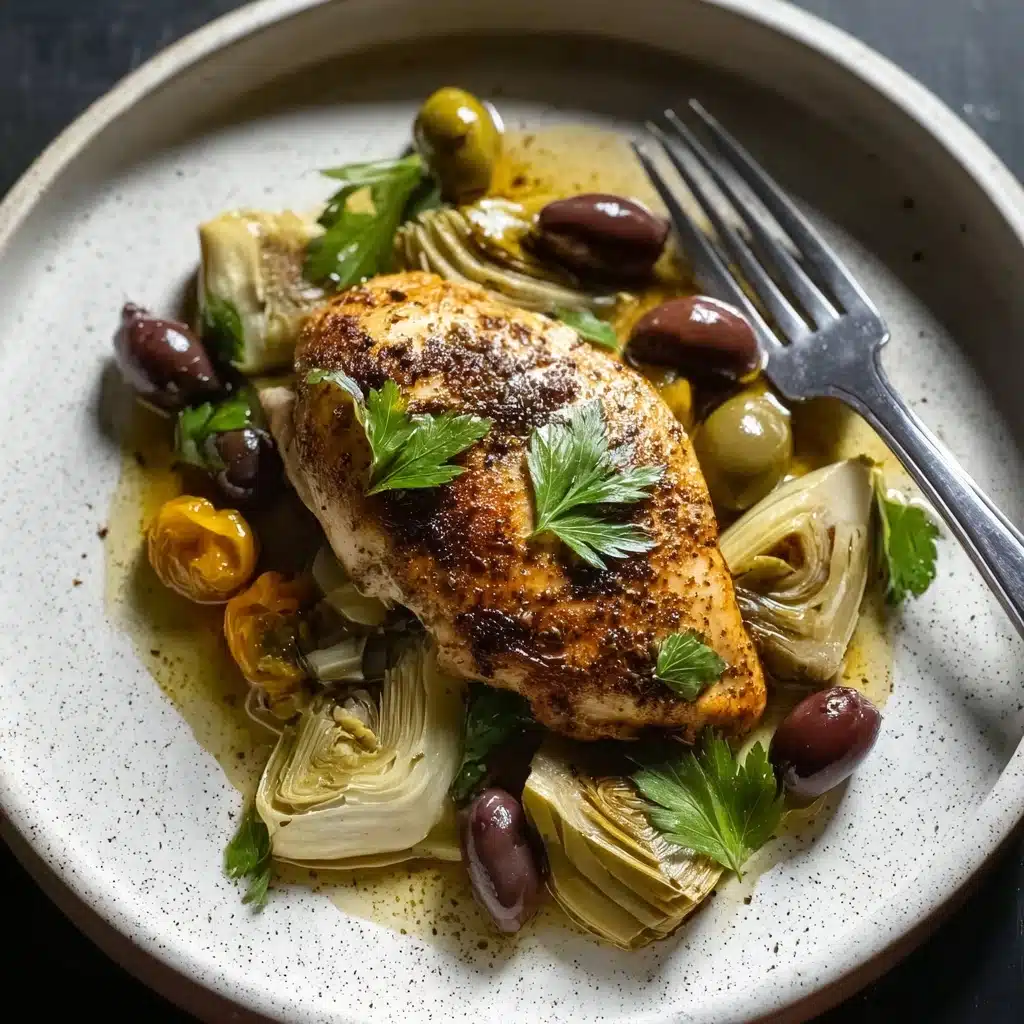 Mediterranean Lemon Chicken with Artichokes & Olives Recipe - Recipe Image