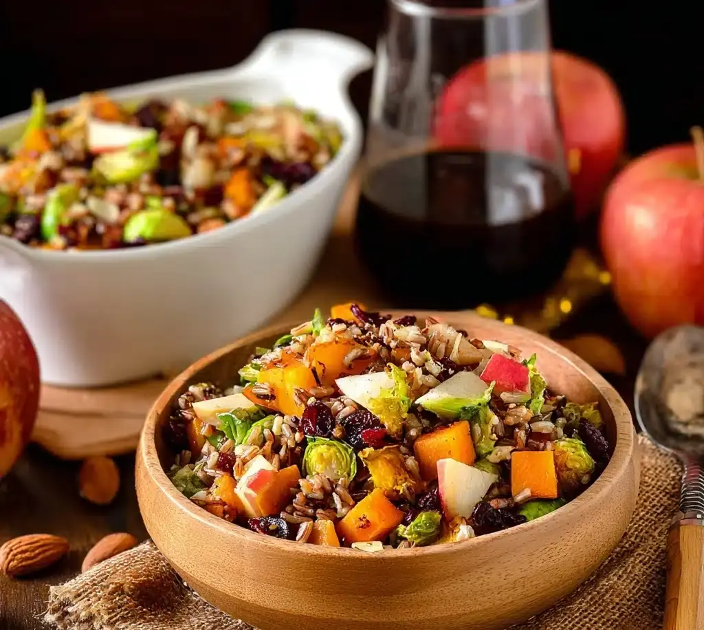 Wild Rice Harvest Bowls with Fig Balsamic Vinaigrette Recipe