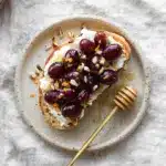 Sweet cottage cheese toast with grapes Recipe