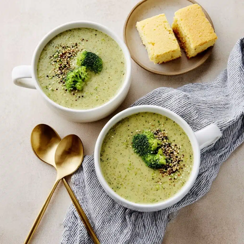 Vegan creamy broccoli soup and semolina dumplings Recipe - Recipe Image
