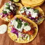Wild Alaskan Halibut Tacos with Cilantro Lime Sauce Recipe