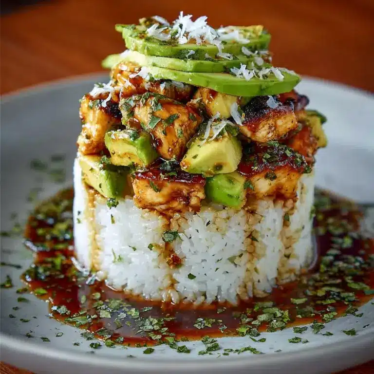 Honey Lime Chicken & Avocado Rice Stack Recipe