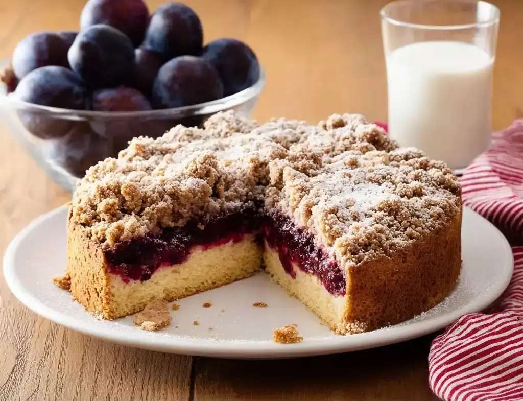 Easy plum streusel coffee cake Recipe