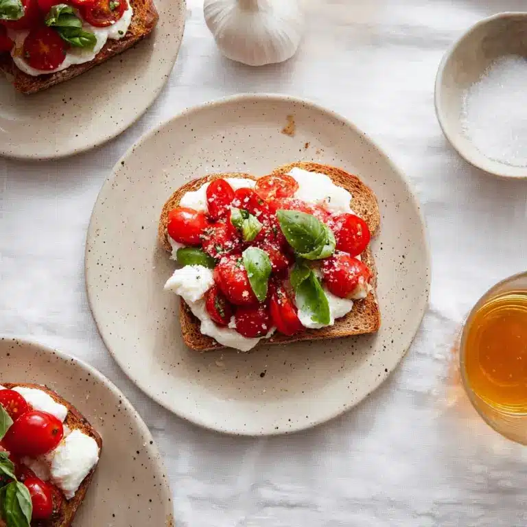 Bruschetta-style tomato mozzarella toast Recipe