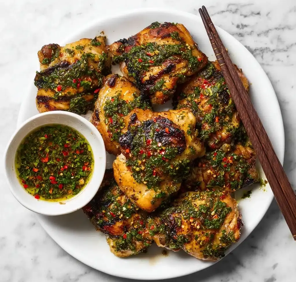 Chimichurri Grilled Chicken Bowl with Garlic Sauce Recipe