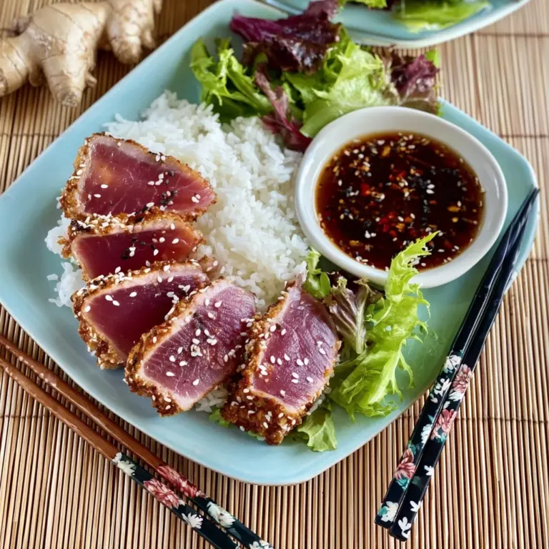 Seared Tuna with Sesame and Ginger Recipe