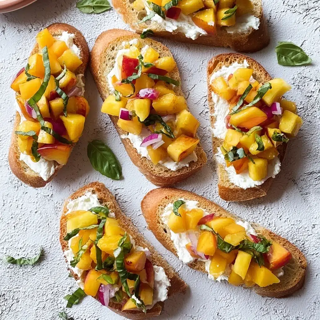 Peach Bruschetta with Goat Cheese and Honey Recipe