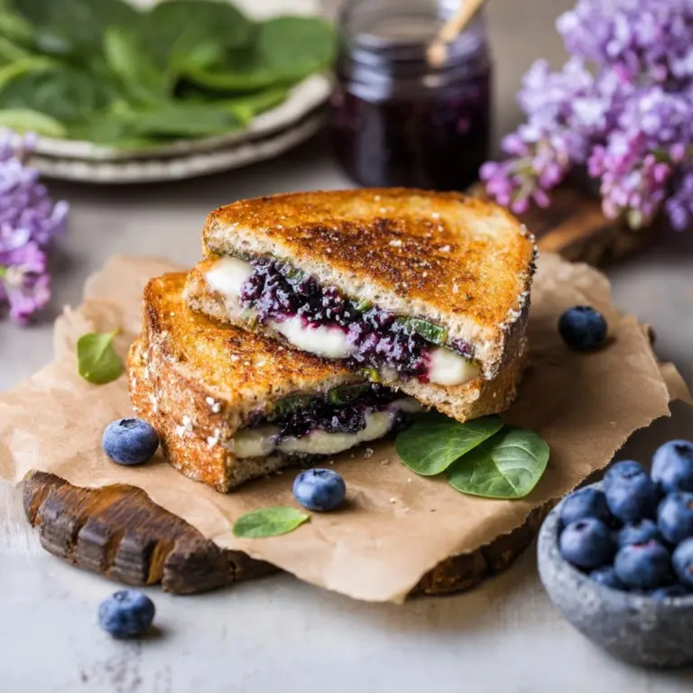 Blueberry Basil Goat Cheese Grilled Cheese Sandwich Recipe