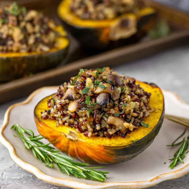 Wild Rice Stuffed Acorn Squash Recipe
