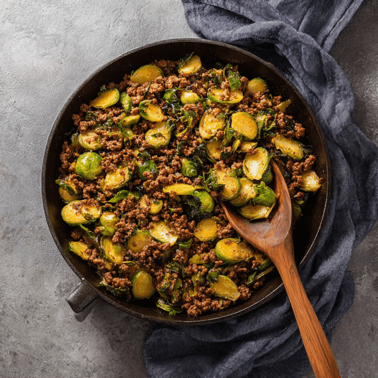 Ground Beef and Brussels Sprouts Recipe