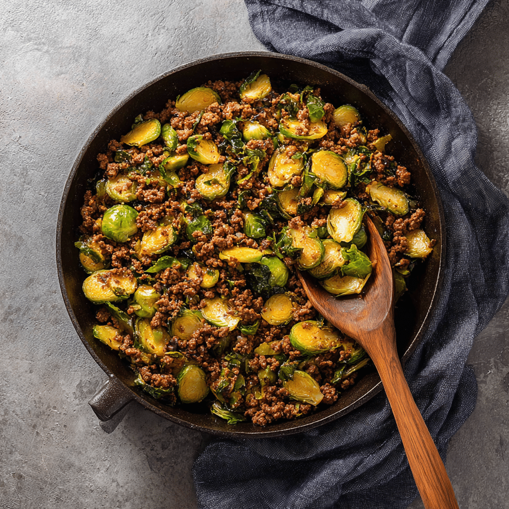 Ground Beef and Brussels Sprouts Recipe - Recipe Image