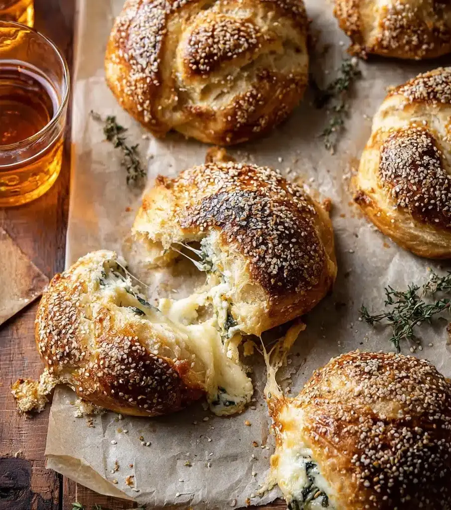 Artichoke Dip Stuffed Pretzels Recipe